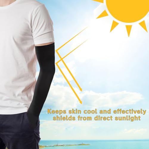 Gozaqe Unisex Arm Sleeves Gloves for Men & Women,3 Pairs,UV Sun Protection Arm Sleeves,Moisture-Wicking Arm Cover for Cycling, climbing, hiking(Black&White&Blue) - Image 5