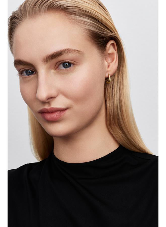 PANDORA Organically Shaped Stone-Set Hoop Earrings - Image 2