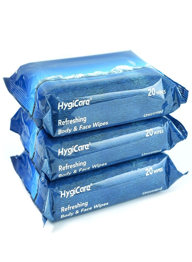 HygiCare مناديل هايجي كير المصنوعة من الخيزران للجسم والوجه للبالغين، للاستحمام بدون شطف، 60 منديل، 12 × 8 بوصة، سميكة للغاية، بدون رائحة، قابلة للتحلل الحيوي، مناشف غسيل للاستخدام مرة واحدة، مثالية للسفر، وكبار السن، والسيارة، والنادي الرياضي، والتخييم - Image 1