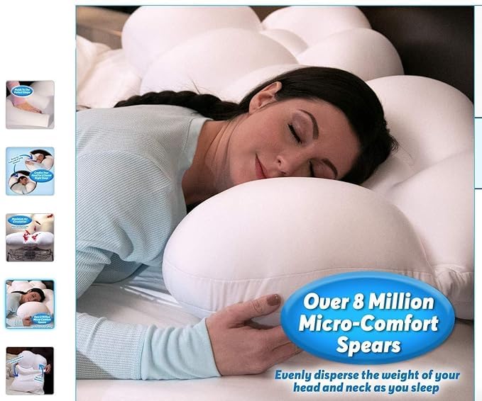 JAMBUVANTI Memory Foam PillowMicro Comfort Soft Egg Sleeper Portable Ergonomical NeckHead Support BedComfortable Sleep Help Alleviate Neck Back Pain Egg Sleeper Pillow - Image 5