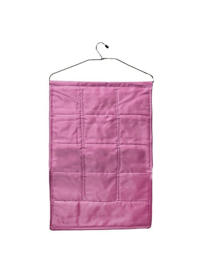 Kuber Industries Kuber Industries Hanging Jewellery Organizer With 12 Small & 1 Large Zipper Pockets (Purple)  - Image 3