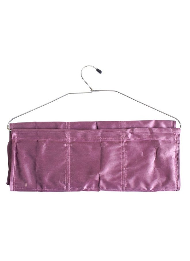 Kuber Industries Kuber Industries Hanging Jewellery Organizer With 12 Small & 1 Large Zipper Pockets (Purple)  - Image 5