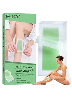 Hair Removal Wax Strip Kit, 40 Pieces Of Women's Lips Facial Wax Strips Lip Hair Beard Face Smooth Whitening Paste Ready To Use Fast Hair Removal Patch For Arms, Legs, Armpit Hair, Eyebrow Hair