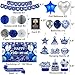 Bolake Happy Retirement Party Decorations for Men Women Blue Silver Happys Retirements Decorations Happy Retirements Banner Backdrop Card Retirement Sash Hanging Swirls Foil Balloons Honeycomb Centerpieces - Image 4