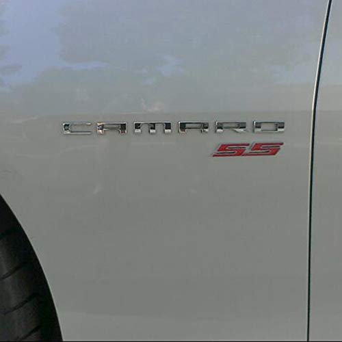 UpAuto 2pcs SS Emblem Metal Super Sport Emblem Badge 3D SS Sticker Parts Camaro SS for Chevrolet Camaro Gm Series (Red) - Image 4