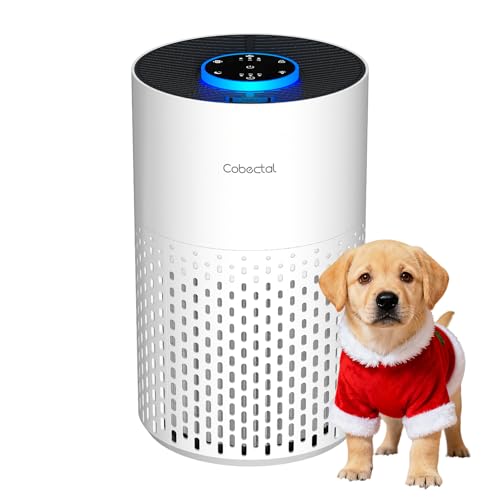 Cobectal Air Purifiers for Bedroom Home, Cobectal Air Cleaner with H14 True HEPA 3-in-1 Filter for Room up to 1050 ft², Aroma Function, Sleep Mode, Portable Air Purifiers for Office, Dorm, RVs, White - Image 1