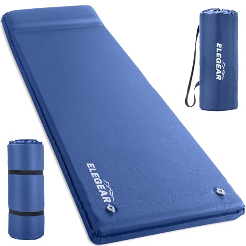 Elegear CumbreX Self Inflating Sleeping Pad 315 UltraThick Memory Foam Camping Pad with Pillow Fast Inflating in 20s Insulated Camping Mattress Pad 4Season Camp Sleeping Mat for CampTravelTent - Image 1