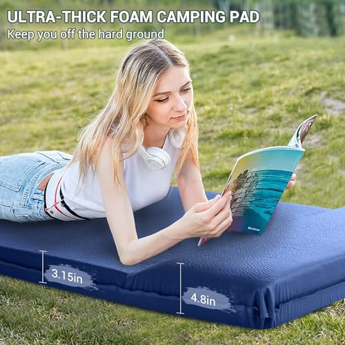 Elegear CumbreX Self Inflating Sleeping Pad 315 UltraThick Memory Foam Camping Pad with Pillow Fast Inflating in 20s Insulated Camping Mattress Pad 4Season Camp Sleeping Mat for CampTravelTent - Image 3