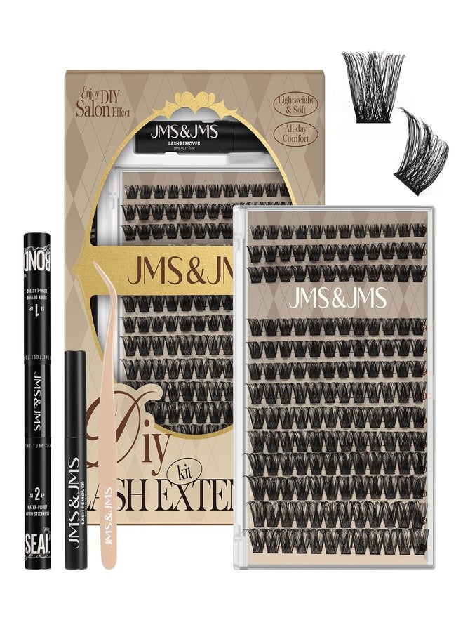 JMS&JMS Lash Clusters Kit Lash Extension Kit with Lash Bond and Seal Eyelash Applictor Lash Remover Eyelash Brush Lash Extension Kit for Beginner (MISS BELLA-8-18mix) - Image 1