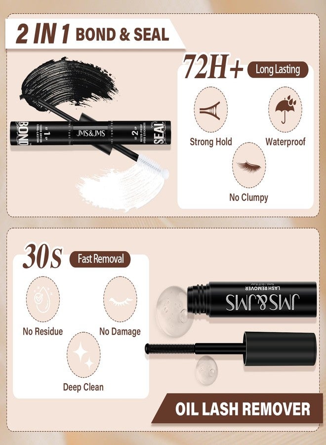 JMS&JMS Lash Clusters Kit Lash Extension Kit with Lash Bond and Seal Eyelash Applictor Lash Remover Eyelash Brush Lash Extension Kit for Beginner (MISS BELLA-8-18mix) - Image 5