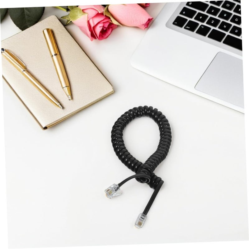 4 Pack Coiled Phone Cable Spiral Design Tangle Free Easy Installation - Image 5