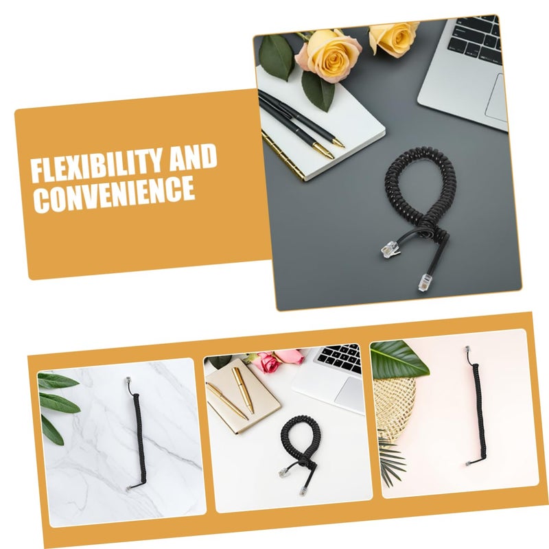 4 Pack Coiled Phone Cable Spiral Design Tangle Free Easy Installation - Image 4