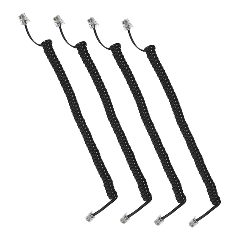 4 Pack Coiled Phone Cable Spiral Design Tangle Free Easy Installation - Image 2