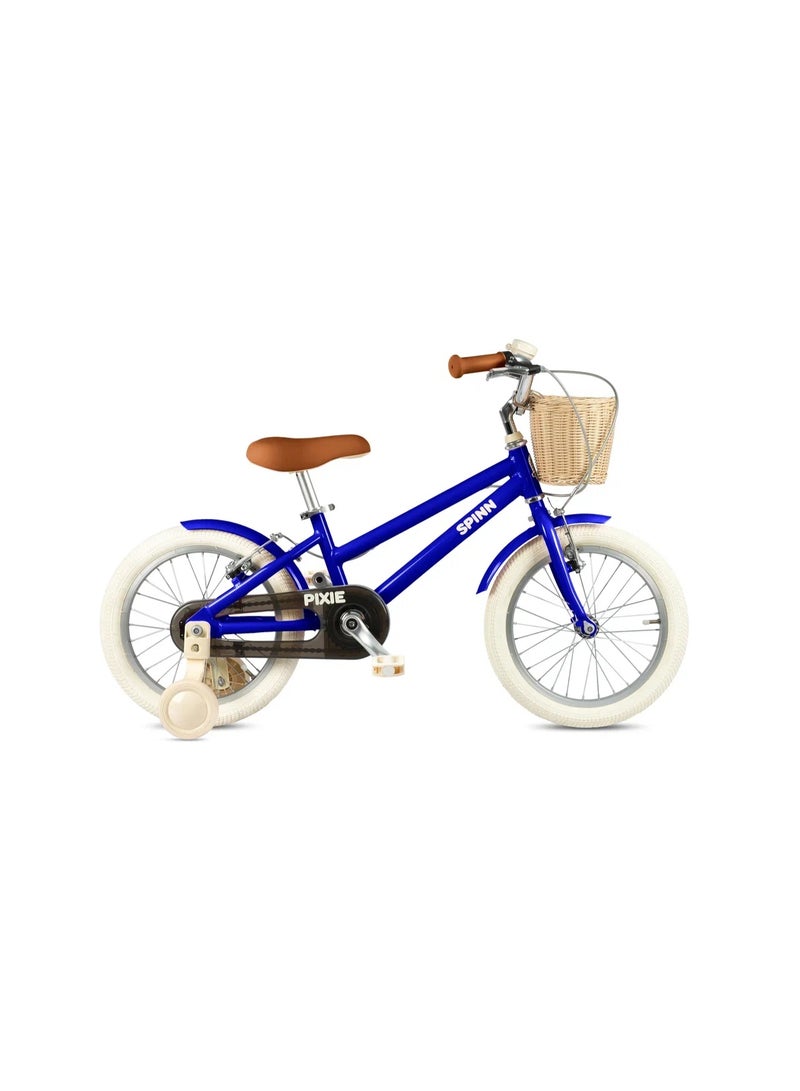 SPINN Pixie 1 Kids Bike 16″ Sonic Blue — Aluminum Frame, 1 Speed, Training Wheels, for Ages 3–6 - Image 1