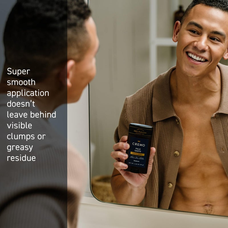 Cremo Palo Santo Aluminum Free Deodorant for Men, 48-hour Long Lasting Odor Protection, 2.65oz - Image 2