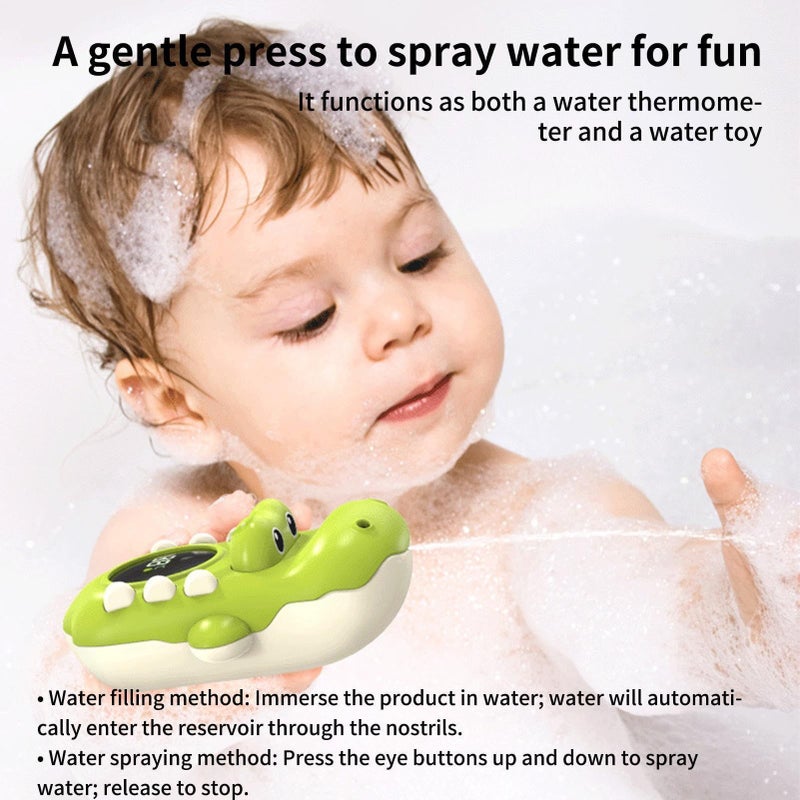 Kids Crocodile Water Spraying Bathtub Temperature Gauge LED Display Toy - Image 5