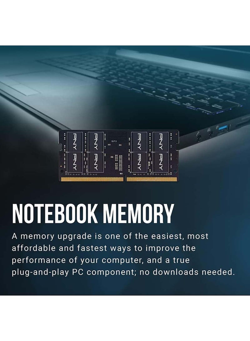 PNY Performance 16GB DDR4 DRAM 3200MHz (PC4-25600) CL22 (Compatible with 2933MHz, 2666MHz, 2400MHz or 2133MHz) 1.2V Notebook/Laptop (SODIMM) Computer Memory Kit – MN16GSD43200-TB - Image 4