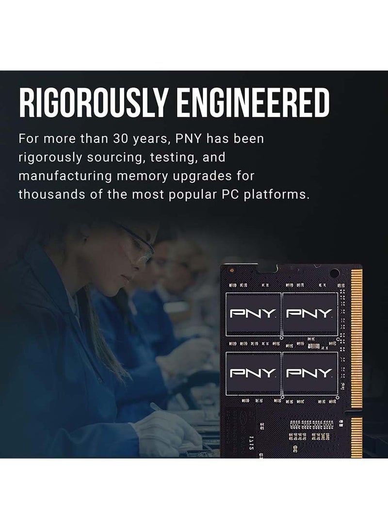 PNY Performance 16GB DDR4 DRAM 3200MHz (PC4-25600) CL22 (Compatible with 2933MHz, 2666MHz, 2400MHz or 2133MHz) 1.2V Notebook/Laptop (SODIMM) Computer Memory Kit – MN16GSD43200-TB - Image 5