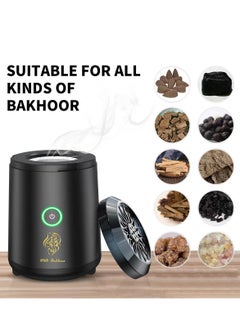 Oud Bukhoor [Upgrade] Electric Mini Incense Burner Portable USB Rechargeable Aroma Diffuser Fresh Scent Black  - Image 1