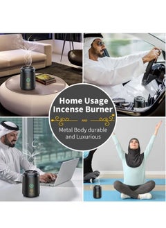 Oud Bukhoor [Upgrade] Electric Mini Incense Burner Portable USB Rechargeable Aroma Diffuser Fresh Scent Black  - Image 5