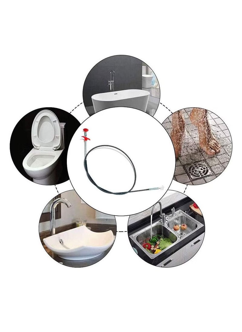 Yuwell Hair Clog Remover Hair Catcher Sink Cleaner For Openable Open Clogged Hair Drain Plumbing Tube 160CM  - Image 4