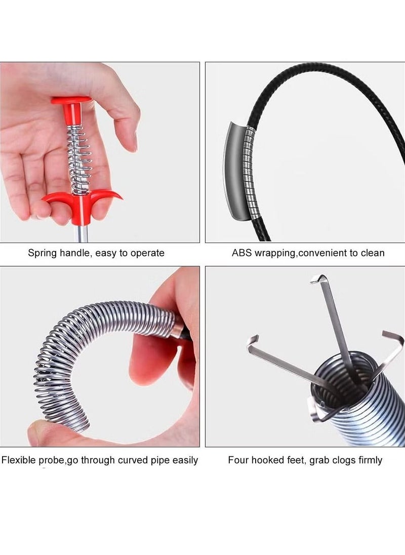 Yuwell Hair Clog Remover Hair Catcher Sink Cleaner For Openable Open Clogged Hair Drain Plumbing Tube 160CM  - Image 5
