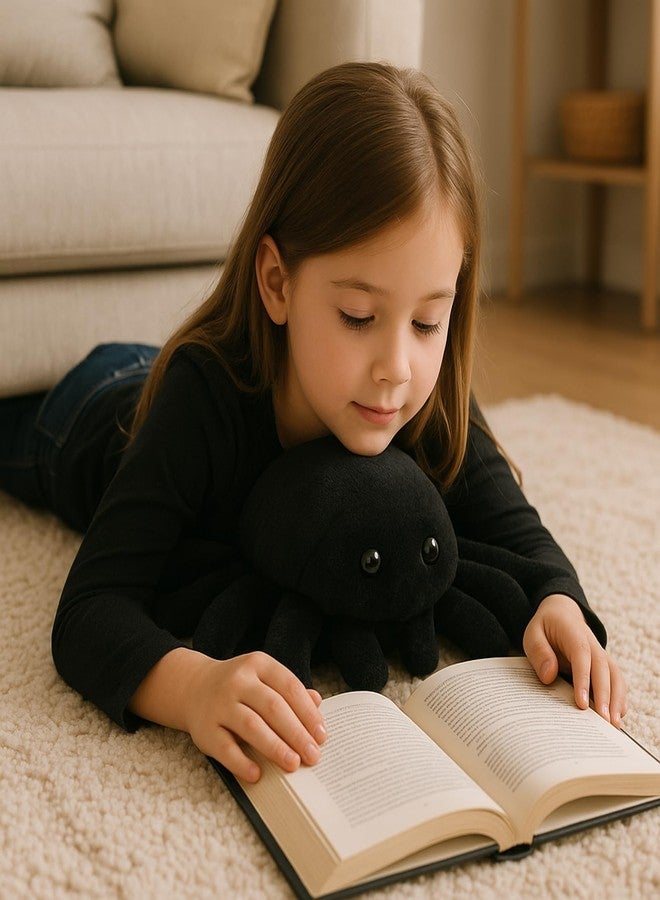 WEIGEDU Black Spider Stuffed Animal Plush Toy - Soft Tarantula Insect Pillow, 13-Inch Large Size, Realistic Cute for Kids & Adults - Image 4