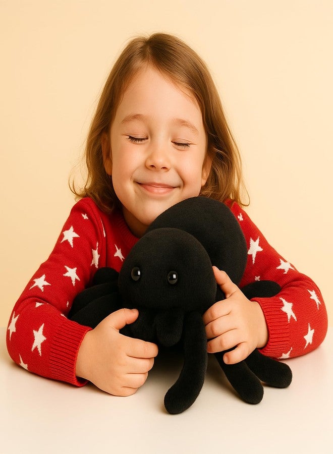 WEIGEDU Black Spider Stuffed Animal Plush Toy - Soft Tarantula Insect Pillow, 13-Inch Large Size, Realistic Cute for Kids & Adults - Image 2