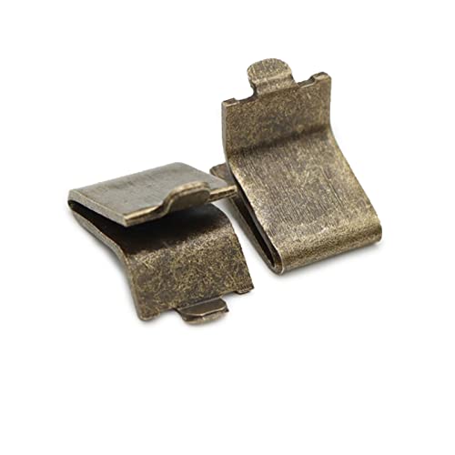 Xadnitu Adjustable Steel Pilaster Shelf Clip Support, 20pcs Bronze Galvanized Steel Shelf Brackets - Image 5