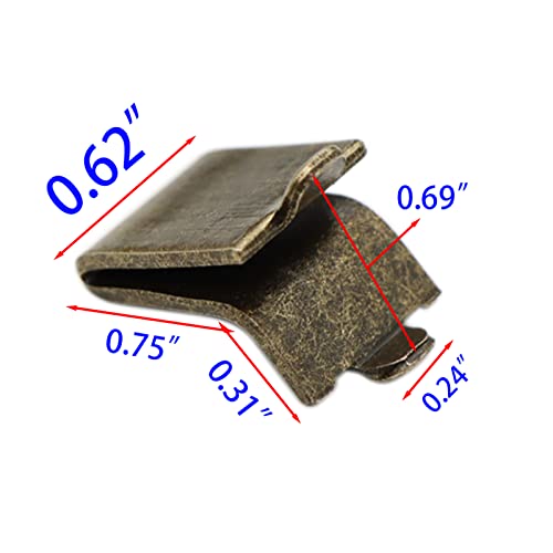 Xadnitu Adjustable Steel Pilaster Shelf Clip Support, 20pcs Bronze Galvanized Steel Shelf Brackets - Image 3
