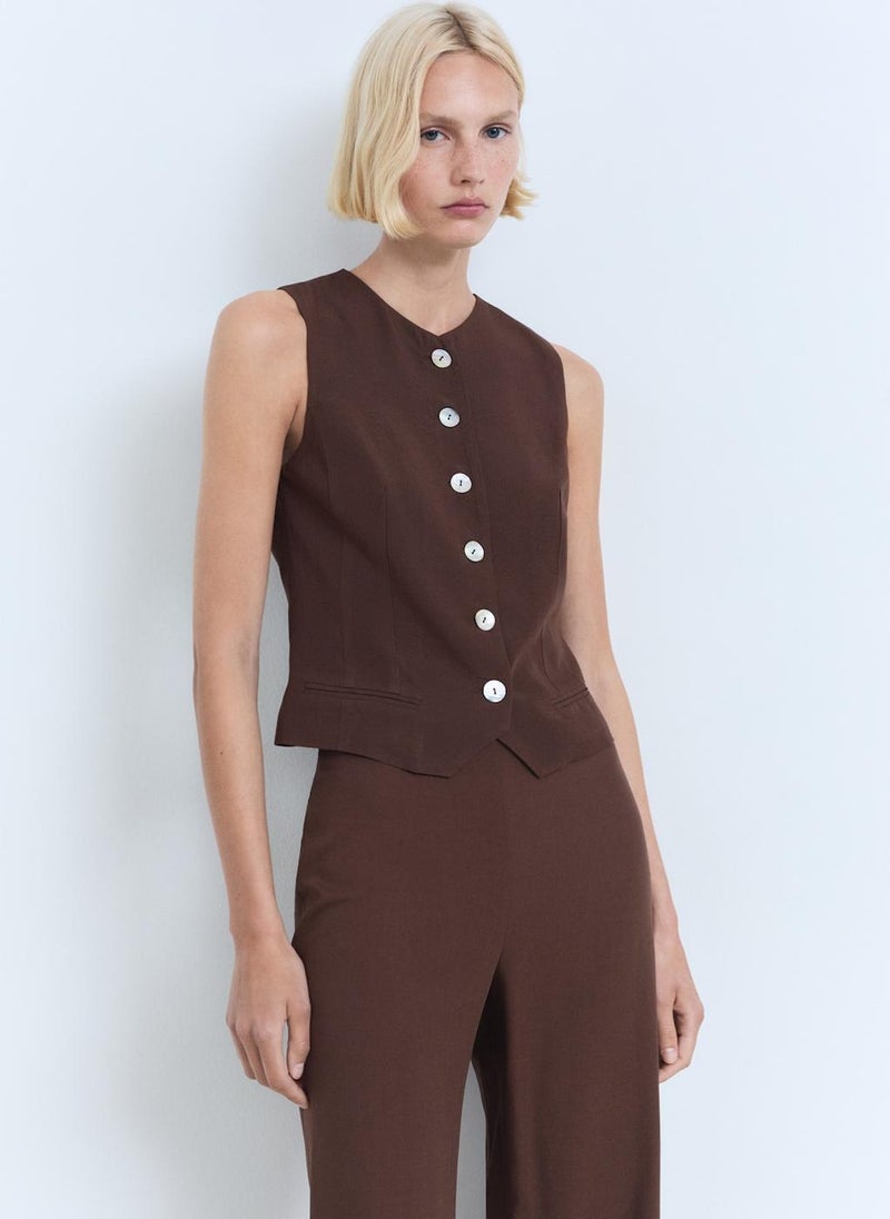 MANGO Suit Waistcoat With Buttons  - Image 1