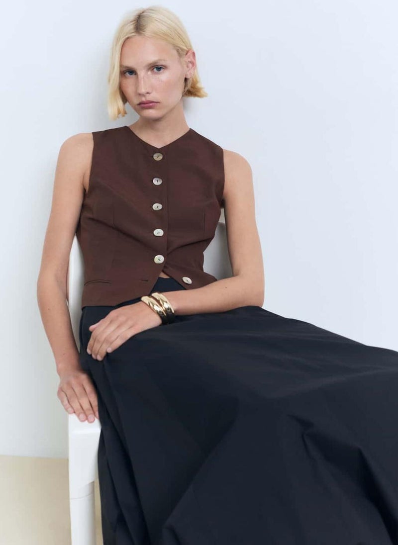 MANGO Suit Waistcoat With Buttons  - Image 3