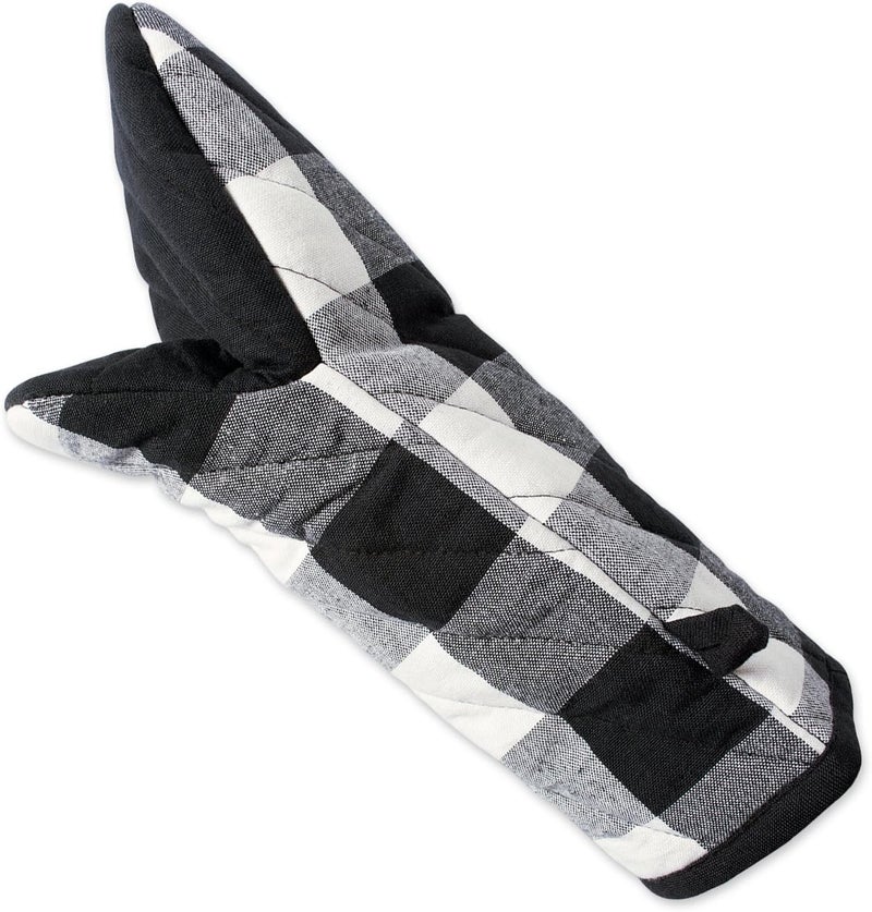 DII Buffalo Check Kitchen Collection, Classic Farmhouse Kitchen Set, Oven Mitt, Black & White, 2 Piece - Image 2