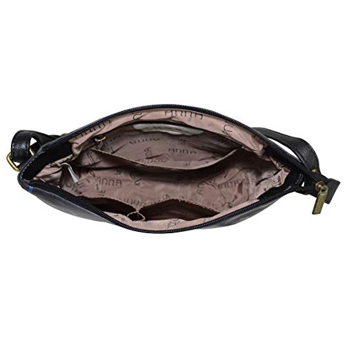 Anna by Anuschka Womens Crossbody Rose Safari Grey, Medium - Image 3