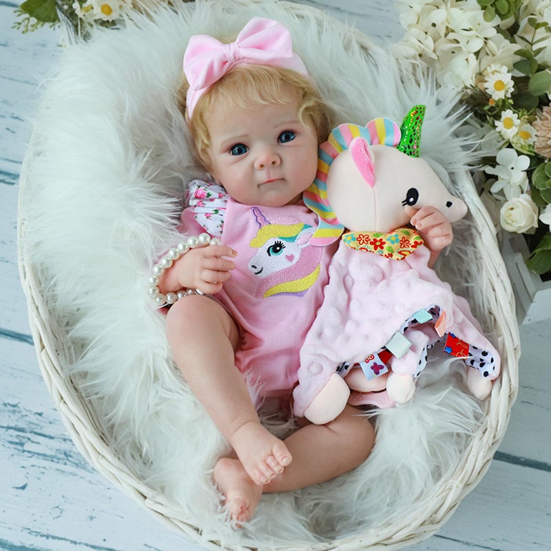 KSBD Reborn Baby Dolls - 20-inch Realistic Baby Doll Girl, Lifelike Newborn Baby Doll with Full Vinyl Body, Handmade with Accessories, Real Life Baby Doll for 3+ Years Old Kids Gifts - Image 3