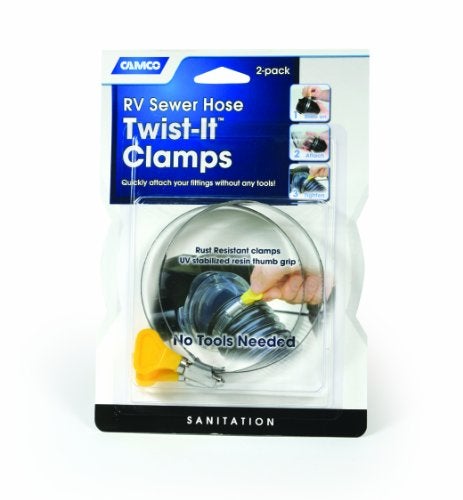 Camco كامكو 39553 خرطوم صرف RV 3" مشابك Twist-It - عبوة من 2 - Image 3