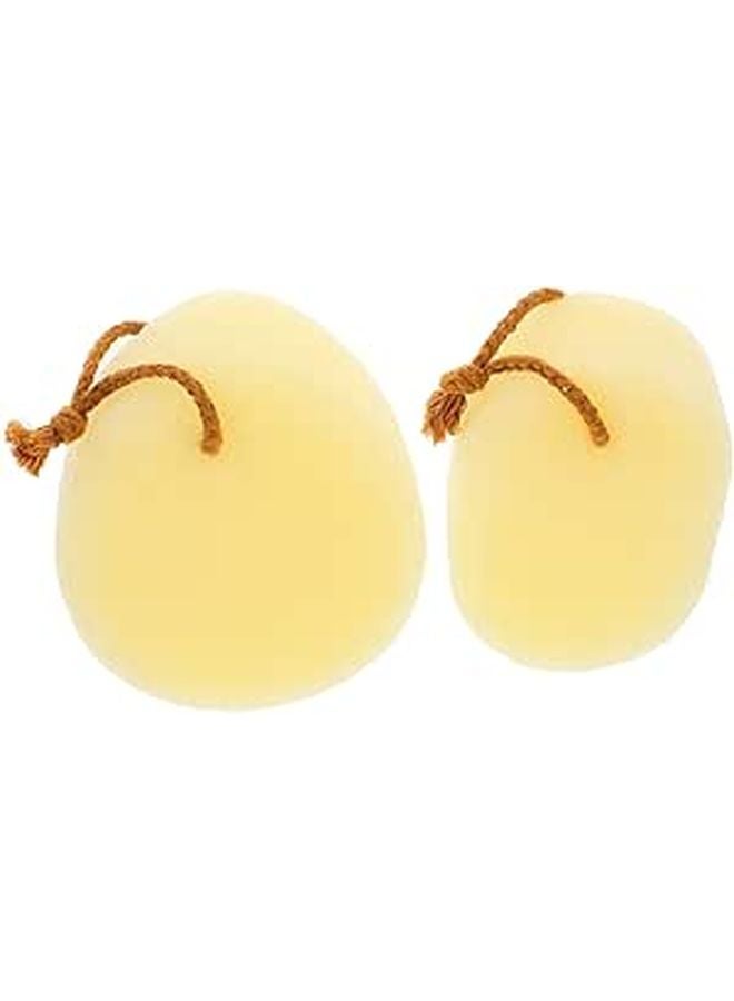 Exfoliating Bath Sponges 2 Pack Oval and Waterdrop Shapes for Body Cleansing and Back Scrub - Image 1