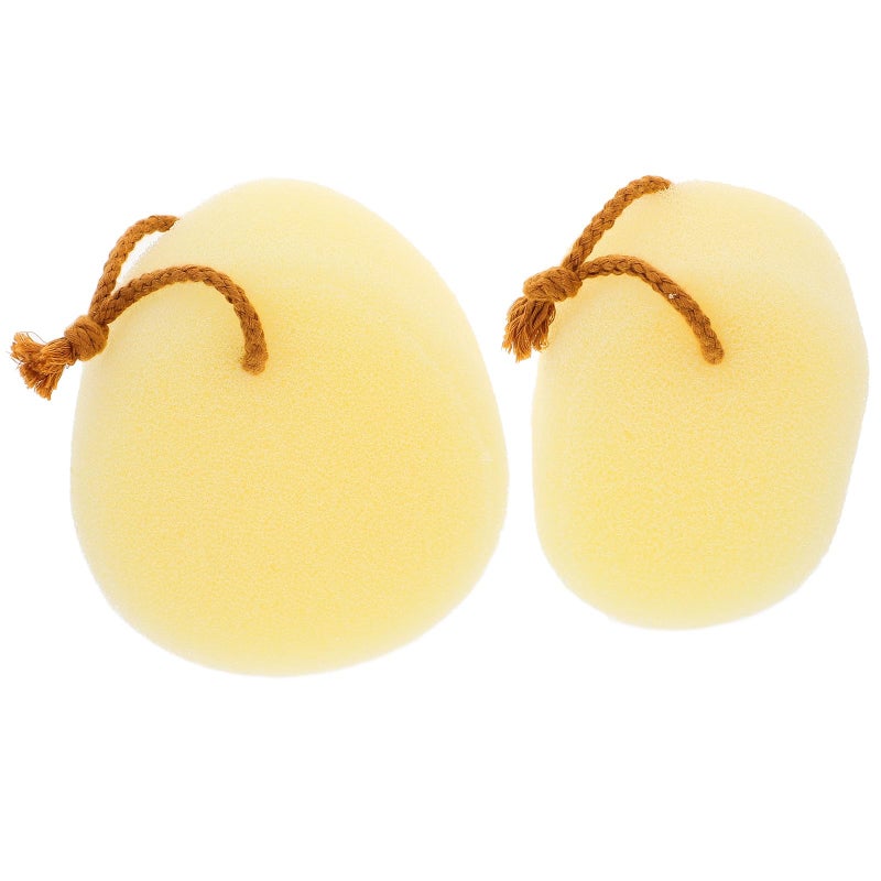 Exfoliating Bath Sponges 2 Pack Oval and Waterdrop Shapes for Body Cleansing and Back Scrub - Image 2