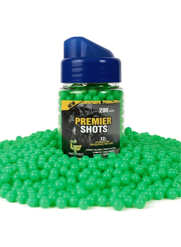 Premier Shots Airsoft BBs Bullets – 200 Count, 0.12g Green Pellets for Precision & Smooth Gameplay - Image 4