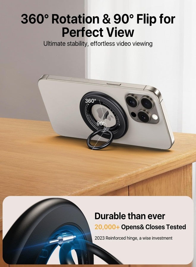 andobil Upgraded Magnetic Phone Grip for MagSafe [Ultra Stable & Dual Magnet] Magnetic Phone Ring Holder, 360° Finger Ring Kickstand Compatible with iPhone 16 Pro Max 15 14 13 12 MagSafe Accessories - Image 4