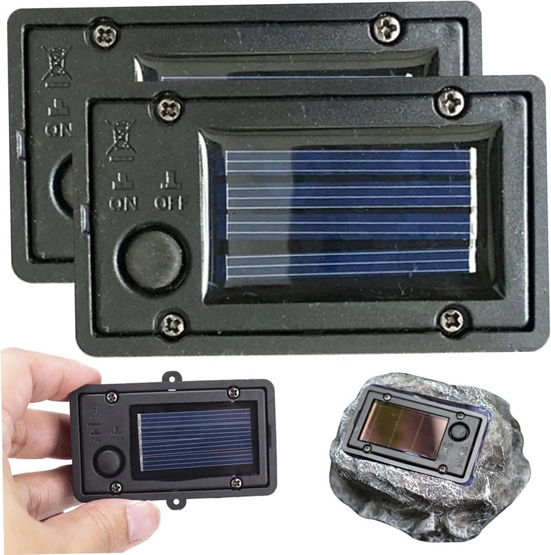 Solar Light Replacement Top 2Pcs 2.8x1.6 Inches Waterproof Battery Box - Light Sensor Auto On/Off Solar Light Batteries for Outdoor Garden Lighting DIY Projects - Image 3