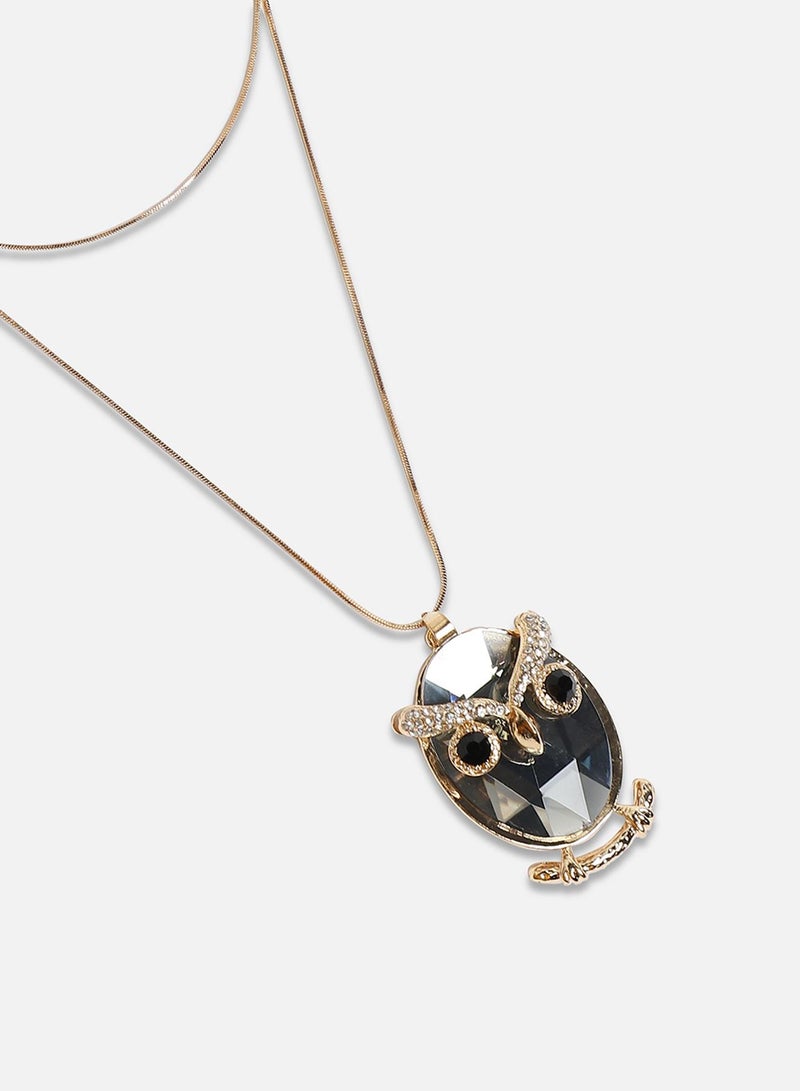 SOHI Crystal Owl Artificial Pendant Necklace Jewellery  - Image 2