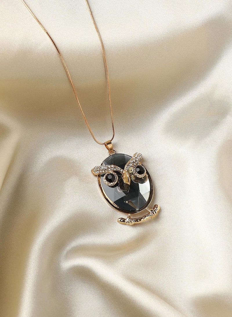 SOHI Crystal Owl Artificial Pendant Necklace Jewellery  - Image 3
