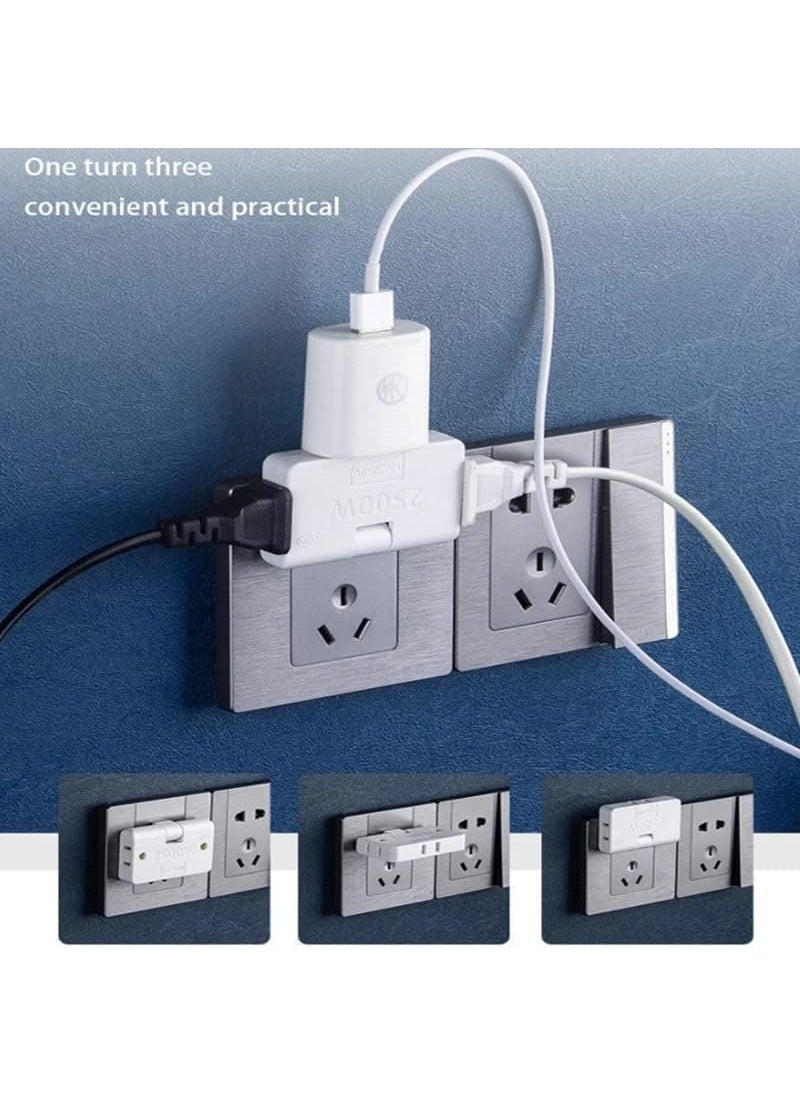 Generic AASAISH Wireless Socket Adapter 3 Socket Foldable Power Plug Adapter Extension Travel Converter Socket Portable Charging Sockets for TravelHomeOffice  - Image 2