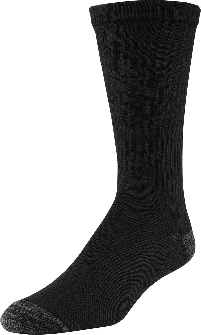 Gildan Men's Polyester Half Cushion Crew Socks, 12-Pairs, Black, Shoe Size: 6-12 - Image 2