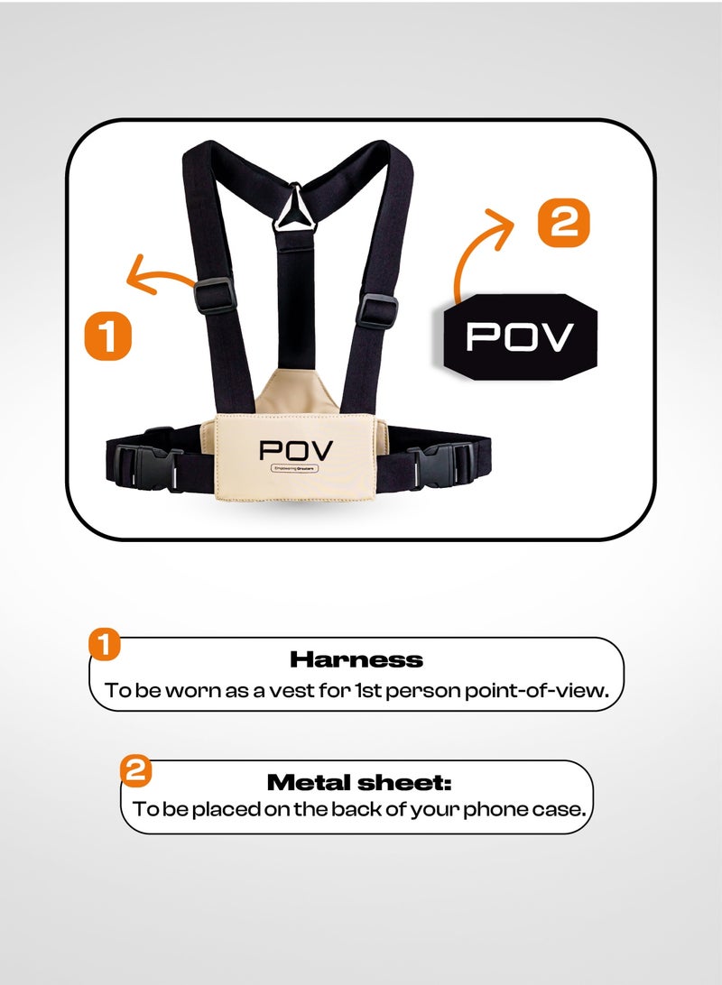 بي أو في POV Harness – حزام لتثبيت الموبايل على الصدر -أبيض - Image 3
