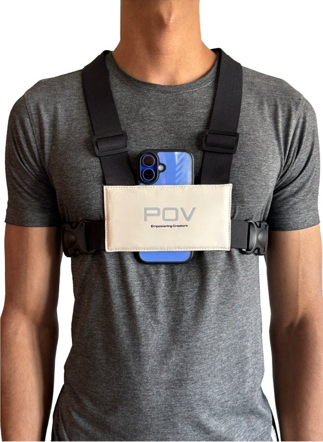 بي أو في POV Harness – حزام لتثبيت الموبايل على الصدر -أبيض - Image 1