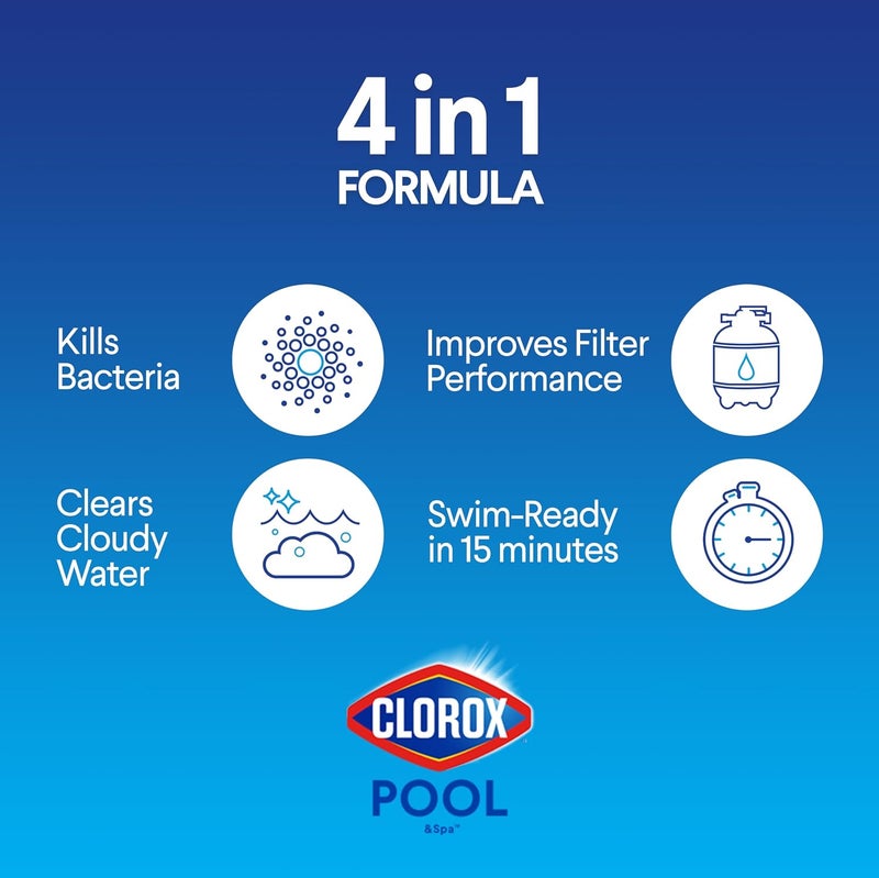 CLOROX Pool&Spa Shock Clear - 4-in-1 Formula for Crystal Clear Swimming Pool Water (6-Pack) - Image 4