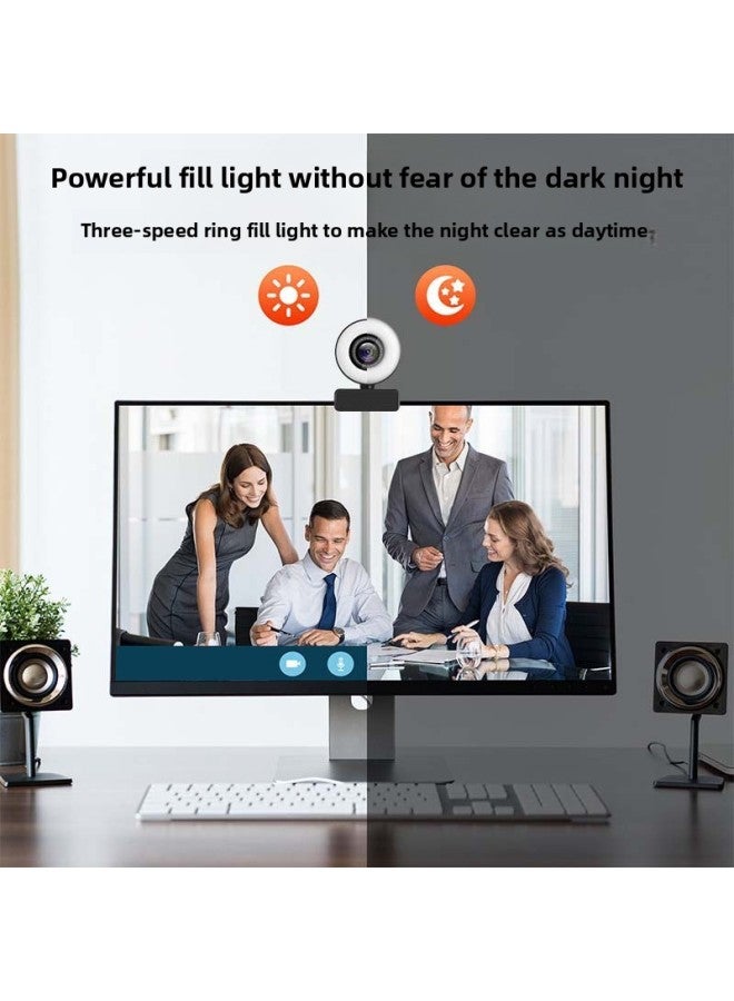 Desktop Live Camera With Fill Light Video Computer Camera With Beauty Notebook Usb Camera-Color:High-definition Three-speed Fill Light-USB Driver-free (A33) - Image 3