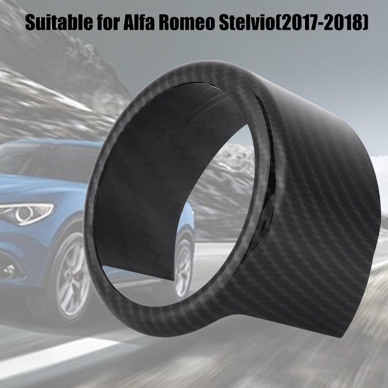 Car Decorative Front Grill Logo Ring Trim Frame Cover for Stelvio 2017-2018, ABS Glossy Auto Surround with Self - Adhesive Backing for Exterior - Image 2